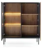 Moderne Geriffelte Vitrine LAGOS W2D Schwarz Eiche Wotan Produktbild-Vorschau 6