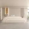 A modern reception desk in a clean, minimalist interior. Produktbild-Vorschau