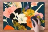 MuchoWow® Schreibtischunterlage Blumen - Vase - Malerei - Produktbild-Vorschau 3