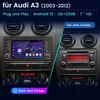 carplay 7 "Android13 Für Audi A3 8p S3 RS3 2003-2013  radio Náhľad obrázku produktu 4