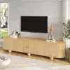 Merax TV-Lowboard mit Schiebetüren, TV-Schrank mit vertikal Produktbild-Vorschau 2
