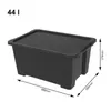 Rotho Aufbewahrungsbox EVO Easy inkl. Deckel 44 L BLACK Produktbild-Vorschau 2