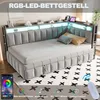 Cama tapizada Merax, sofá cama de 90x200 cm con cama Vista previa de la imagen del producto 3