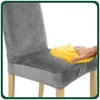 Stuhlhusse Stretch Grau - Samt - Universal - Esszimmer Produktbild-Vorschau 7