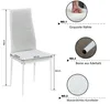 A diagram showing the dimensions and features of a white chair. Voir les images du produit