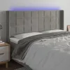 vidaXL LED Kopfteil Hellgrau 183x16x118/128 cm Samt -  Produktbild-Vorschau 9