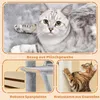 A collage of images showing a cat on a scratching post and close-ups of the product's materials and construction. Produktbild-Vorschau