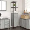 vidaXL Badschrank mit Regalen Grau Sonoma 36x35x165 cm Produktbild-Vorschau 2