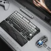 A gaming setup with a keyboard, mouse, wrist rest, and controller. Produktbild-Vorschau