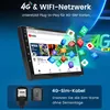 Promotional image for a car infotainment system featuring 4G & WiFi connectivity. Voir les images du produit