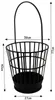A black metal basket with dimensions indicated by measurement lines and text. Produktbild-Vorschau