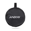 A black, circular, folded reflector bag with the brand name 'Andoer' printed in white. Podgląd zdjęcia produktu