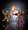 Two action figures, He-Man and Vecna, in a dynamic pose as if in battle, with reflections on a glossy surface. Produktbild-Vorschau