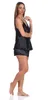Damen Satin Nachtwäsche Pyjama Set Shorty mit Spitze; Produktbild-Vorschau 5