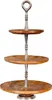 Holz Etagere 3 Etagen H60cm Mangoholz Metall Servierplatte Produktbild-Vorschau 1