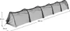 A black mesh tunnel for plants with dimensions indicated. Náhľad obrázku produktu