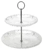 Alessandro etagere - H23 x T20/25 cm - transparent - Glas - Produktbild-Vorschau 1