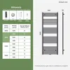 Badheizkörper 160 × 60 cm, 761W, Anthrazit, mit Ventilset Produktbild-Vorschau 7