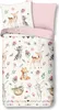 A bedding set with a woodland animal theme, including a duvet cover and pillowcase, laid out flat. Produktbild-Vorschau