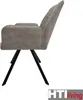 Side view of a single gray armchair with black legs. Produktbild-Vorschau