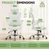 Product dimensions and specifications for an ergonomic office chair. Náhled obrázku produktu