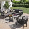 Modulares Gartensofa-Set aus PE-Rattan, wetterfest mit Produktbild-Vorschau 6