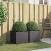 vidaXL Pflanzkübel 2 Stk. Schwarz 42x40x39 cm Stahl Produktbild-Vorschau 3