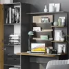 A modern home office setup with a desk, shelves, and various desk accessories. Náhľad obrázku produktu