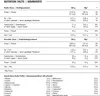 Nutrition facts and amino acid profile for a food product, presented in a table format. Produktbild-Vorschau