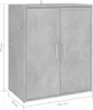 vidaXL Schuhschrank Betongrau 60x35x70 cm Holzwerkstoff Produktbild-Vorschau 15