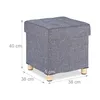 Pouf Relaxdays avec espace de rangement, rembourrage Voir les images du produit 4