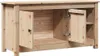 A light-colored wooden TV cabinet with two doors, one open, revealing shelves inside. The cabinet is shown against a white background. Náhľad obrázku produktu