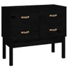 Konsolenschrank Schwarz 90x40x78 cm Massivholz Kiefer Produktbild-Vorschau 1