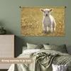 MuchoWow® Wandteppich Wandbehang Lamm - Gras - Sonne Produktbild-Vorschau 4