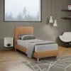 Einzelbett 1 Piazza Nordico Stoff und Holz mit Netz 80x190 Produktbild-Vorschau 1