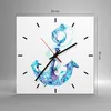 Wanduhr - Quadrat - Glasuhr - Korallen Quallen Anker Seil - Produktbild-Vorschau 3