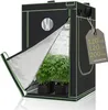 A grow tent with plants inside, shown with its front flap open. Produktbild-Vorschau
