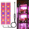 A collage showing two LED grow light panels and a shelving unit with plants under grow lights. Anteprima dell’immagine prodotto