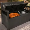 Gartenbank 130x60x85 cm Schwarz, Truhenbank mit 280L Produktbild-Vorschau 7