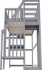 Letto a soppalco Merax 90x200 con scale e ripiano Anteprima dell’immagine prodotto 8