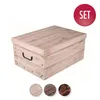 Set: 3 x XXL Deko Kartons in tollen Holz Dekoren Produktbild-Vorschau 2