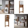 Waschmaschinenschrank Vicco Irma Weiß Hochglanz/Goldkraft Produktbild-Vorschau 8
