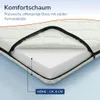 A cutaway view of a mattress topper showing its foam core and quilted cover. Produktbild-Vorschau