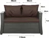 Poduszka na sofę ogrodową brązowa | siedzisko 110x60x7 + Podgląd zdjęcia produktu 2