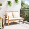 vidaXL Bank Braun und Creme 110 x 66 x 76 cm Massivholz Produktbild-Vorschau 3