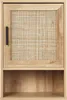 A close-up view of a light wood bathroom cabinet with a rattan front. Podgląd zdjęcia produktu