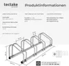 Product information and dimensions for a bicycle rack. Náhled obrázku produktu