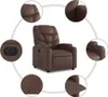 vidaXL Elektrischer Relaxsessel Braun Kunstleder Produktbild-Vorschau 7