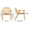 Two views of a rattan chair with dimensions labeled. Náhľad obrázku produktu