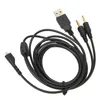 A black audio cable with multiple connectors, coiled on a white background. Náhled obrázku produktu